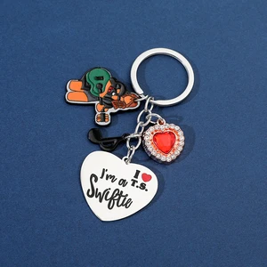 المغني سويفت تايلور سلسلة المفاتيح, Kawaii, غيتار الموسيقى نوت سلسلة المفاتيح, سلسلة مفاتيح السيارة, اكسسوارات الحفلات, الهدايا أفضل 6 مبيعات لخاتم تايلور سويفت - رقم 2