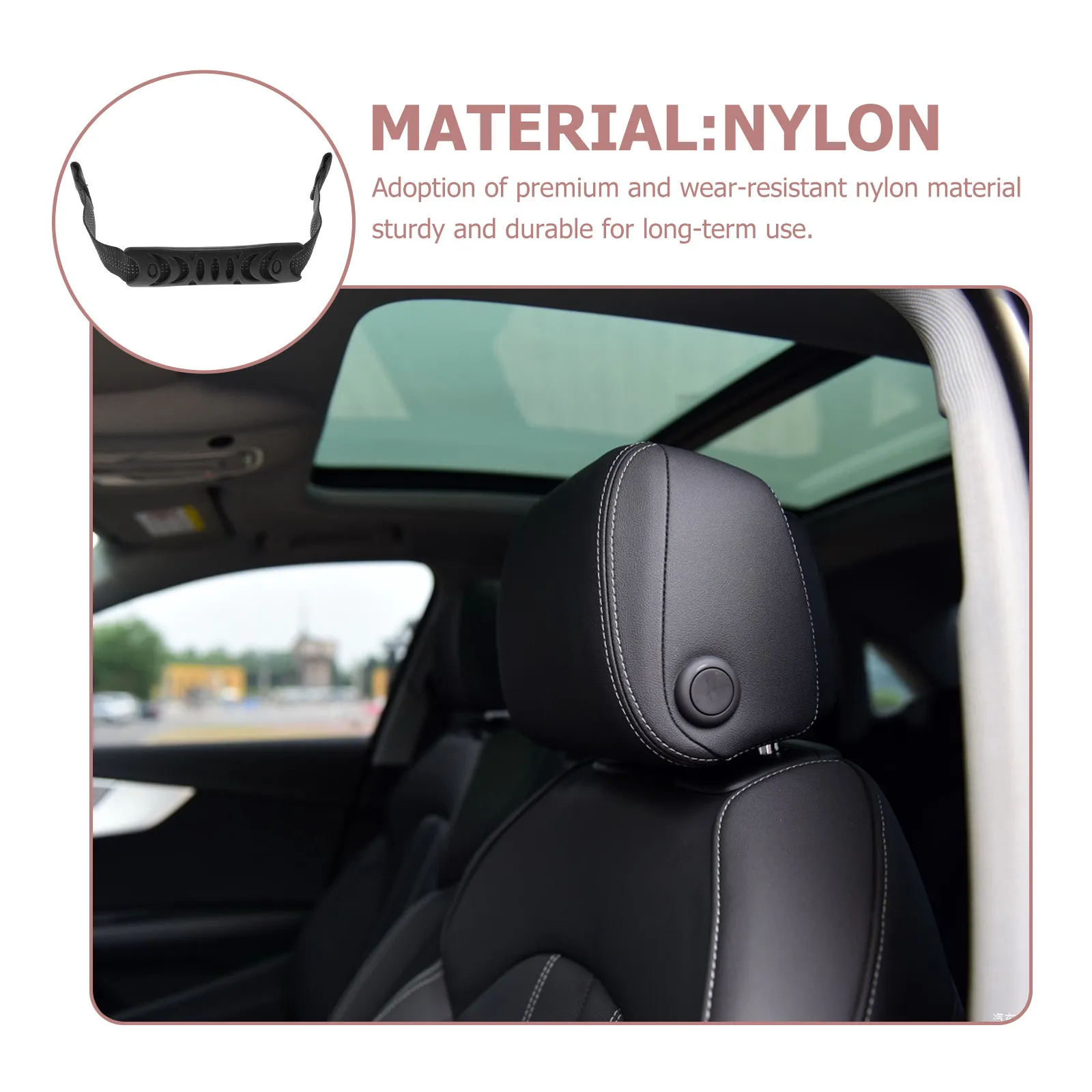 2Pcs Premium Nylon Car Support Handle for Elderly Pregnant Disabled Easy Install Headrest Grab Assist Safety Handle Car