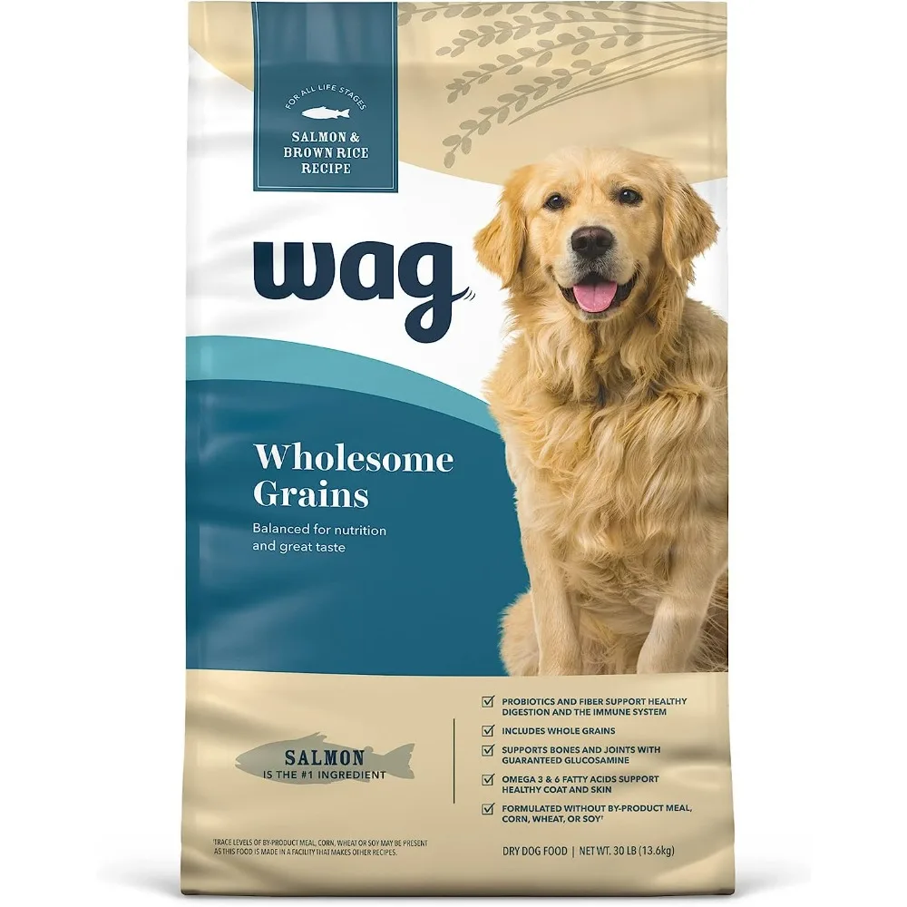 

Amazon Brand – Dry Dog Food, Salmon and Brown Rice, 30 lb Bag