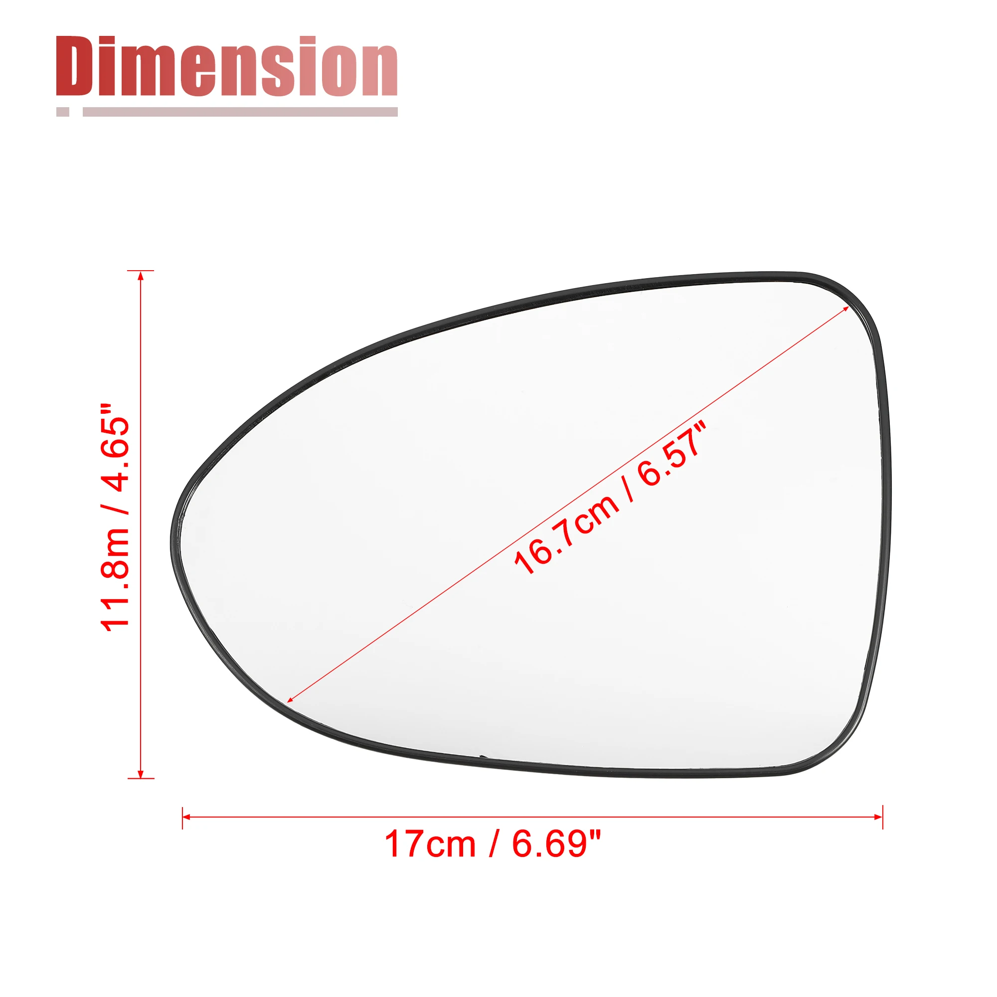 Uxcell Car Rearview Left Right Side Heated Mirror Glass Replacement W/ Backing Plate Fit for Kia RIO - Pack of 1 White Glass