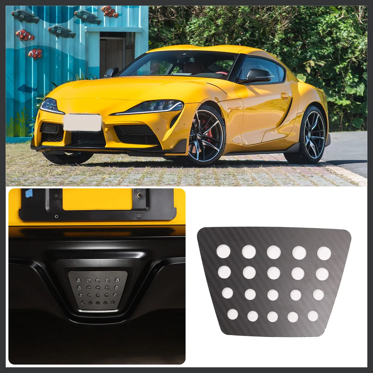 

Steel Carbon Grain Car Reversing Light Protection Cover For Toyota GR Supra MK5 A90 2019-25 Reversing Lamp Honeycomb Style Trim