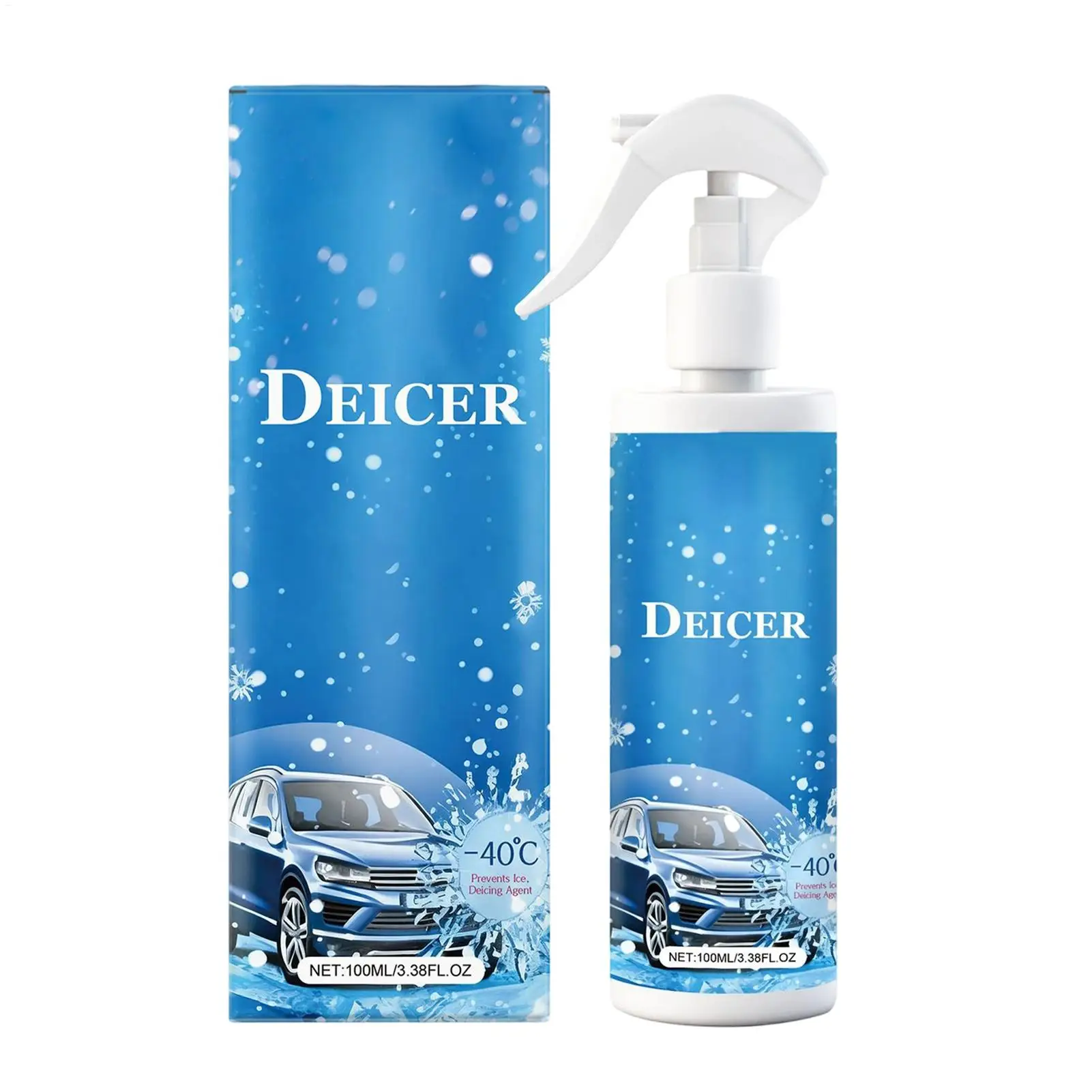 Deicer Spray Quick 100ml Long-Lasting Auto Defogger Car Windshield Defroster for Frost Cleaning Window Truck SUV Vehicle Roof