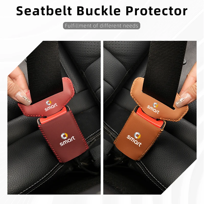 Anti Scratch Car Seat Belt Clip Protector Seatbelt Buckle Lock Cover For Smart Fortwo 451 450 453 Forfour EQ Cabrio Crossblade