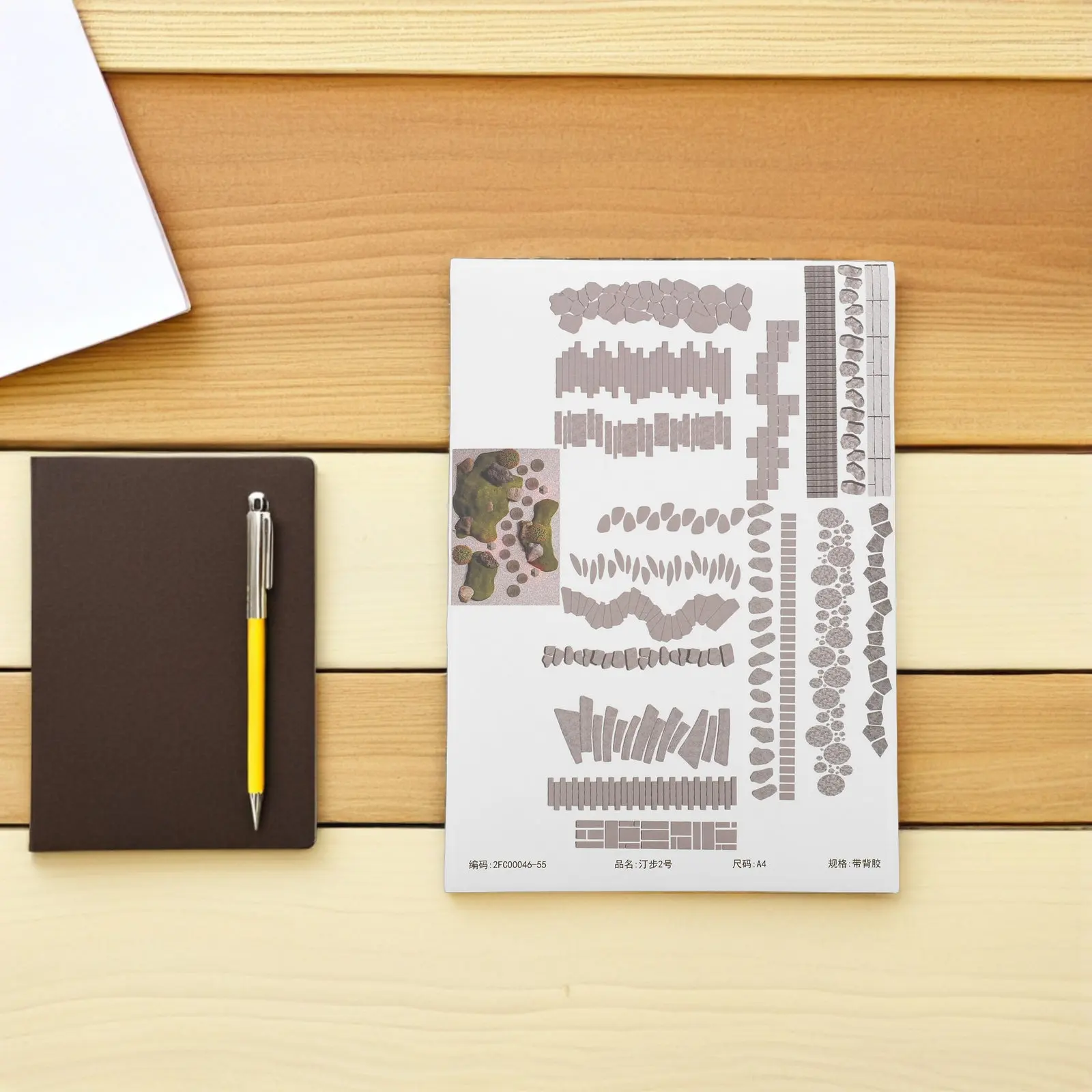 

5Pcs Miniature Pavement Flooring Sand Tray Accessories Faux 3D Brick Sticker Self Adhesive Rock Tiles for Zen Garden Landscaping