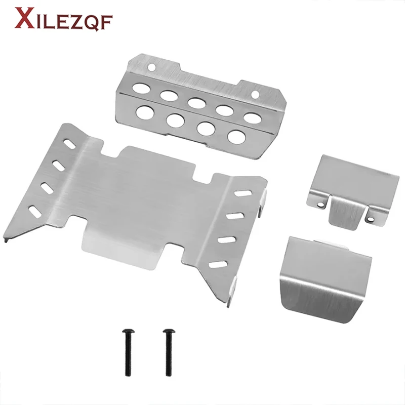 XILEZQF Stainless Steel Front & Rear Chassis Armor Protector for RGT EX86020 86020 LC71 1/10 RC Car Upgrade Part Accessory New
