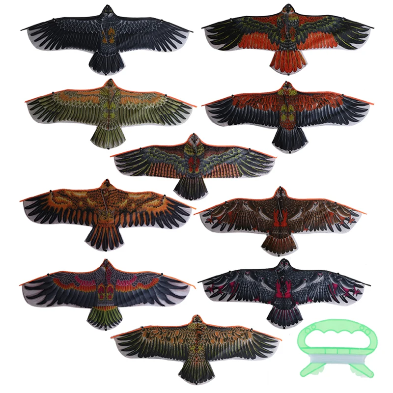 1.1m plat aigle cerf-volant avec 30 mètres cerf-volant ligne enfants volants oiseau cerfs-volants chaussettes à vent jouets de plein air jardin tissu jouets pour enfants cadeau