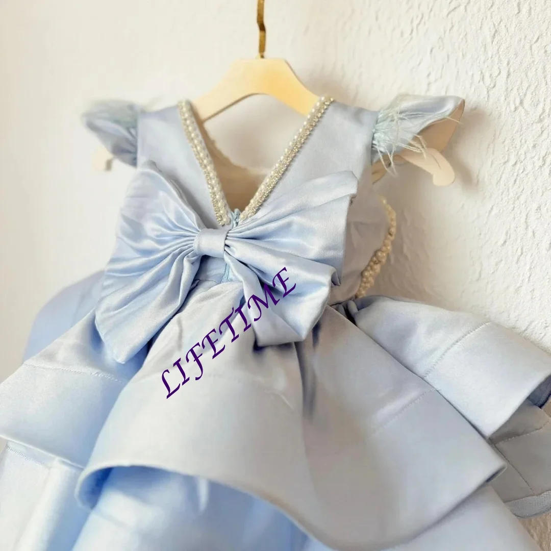 Customized Princess Gown for Girls Birthday Party Dress Flower Girl Wedding Pageant Dress Children's Clothing Model Show