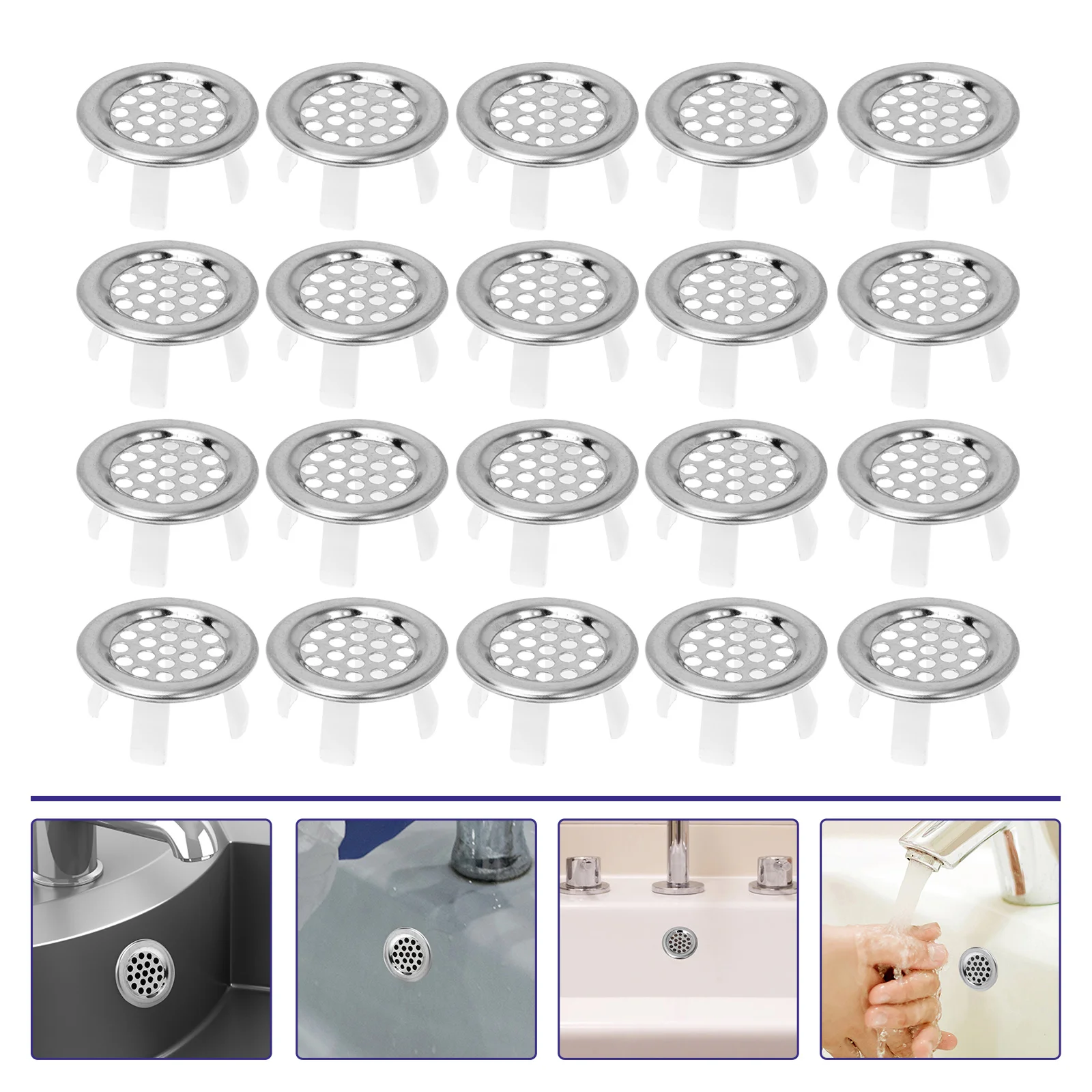 

20 Pcs Wash Basin Overflow Ring Sink Cap Cover Bathroom Reliable Caps Ceramic Supplies Replacement Hole