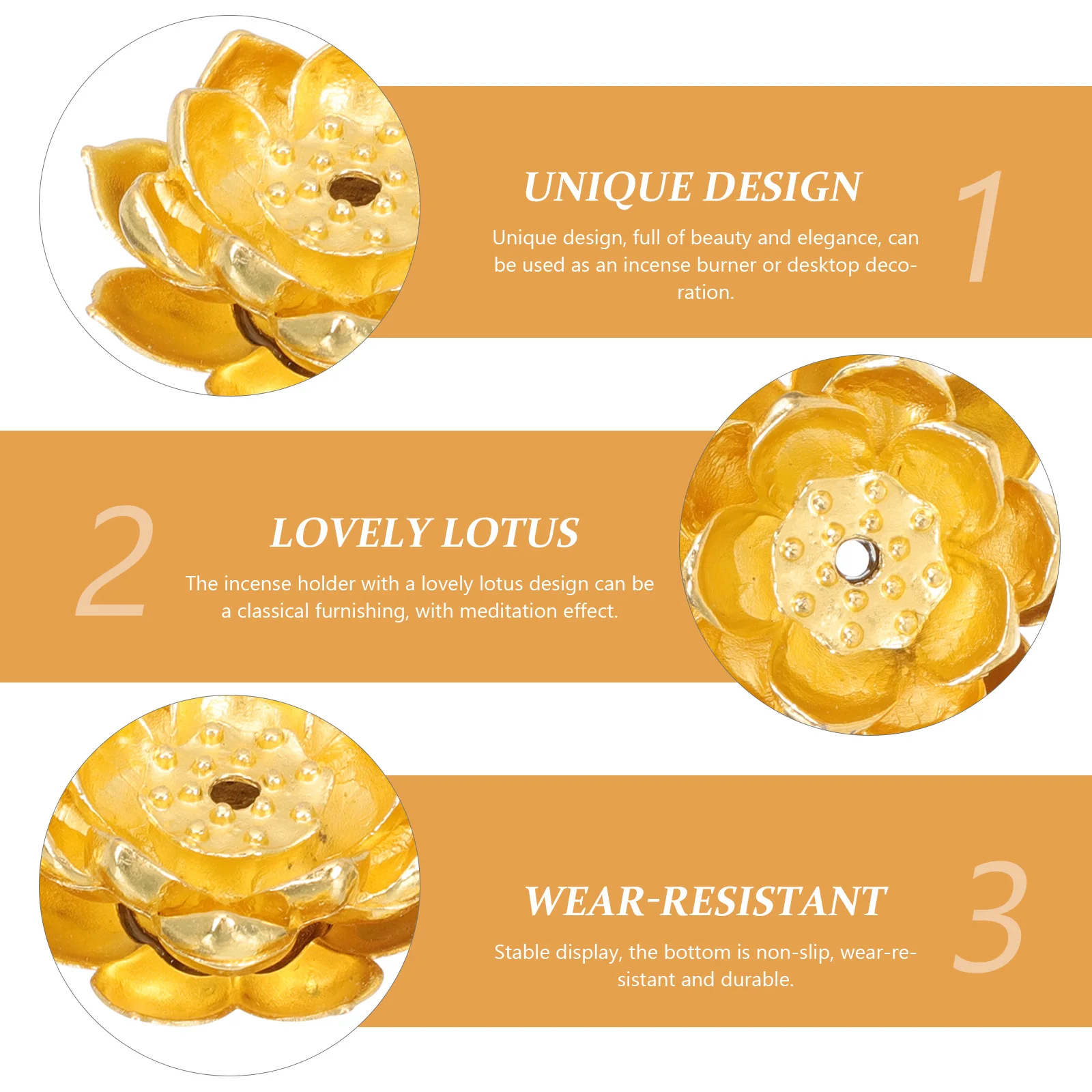 

4Pcs Unique Lotus-Shaped Incense Holder Compact Size Elegant Desktop Decoration Stable Incense Stick Holder Mini Censer