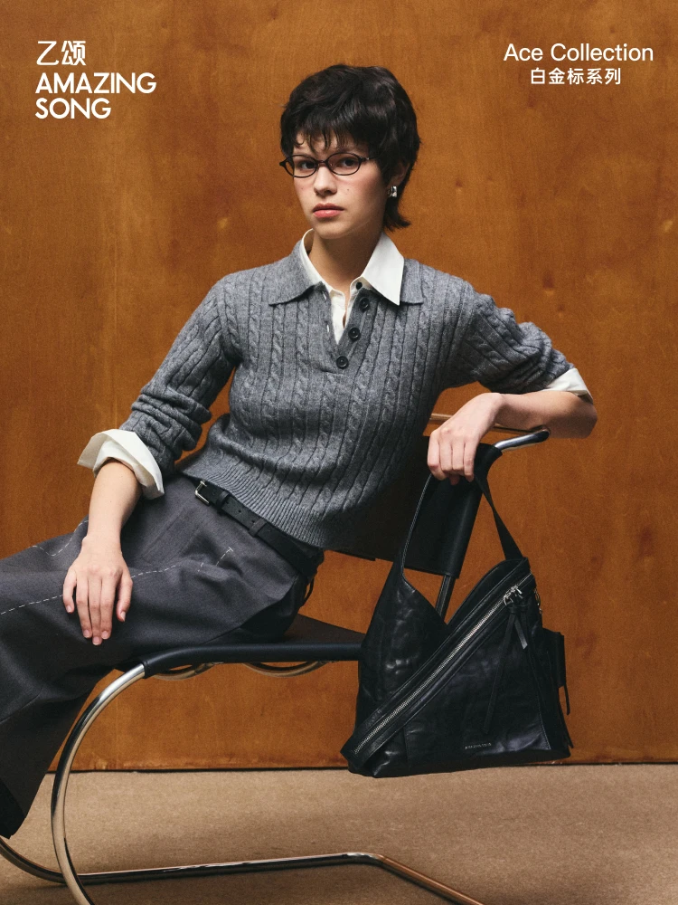 Amazing Song Cheese Roll Shoulder Bag Ace Collection 2025 New Water-dyed Vegetable-tanned Top-Grain Cowhide