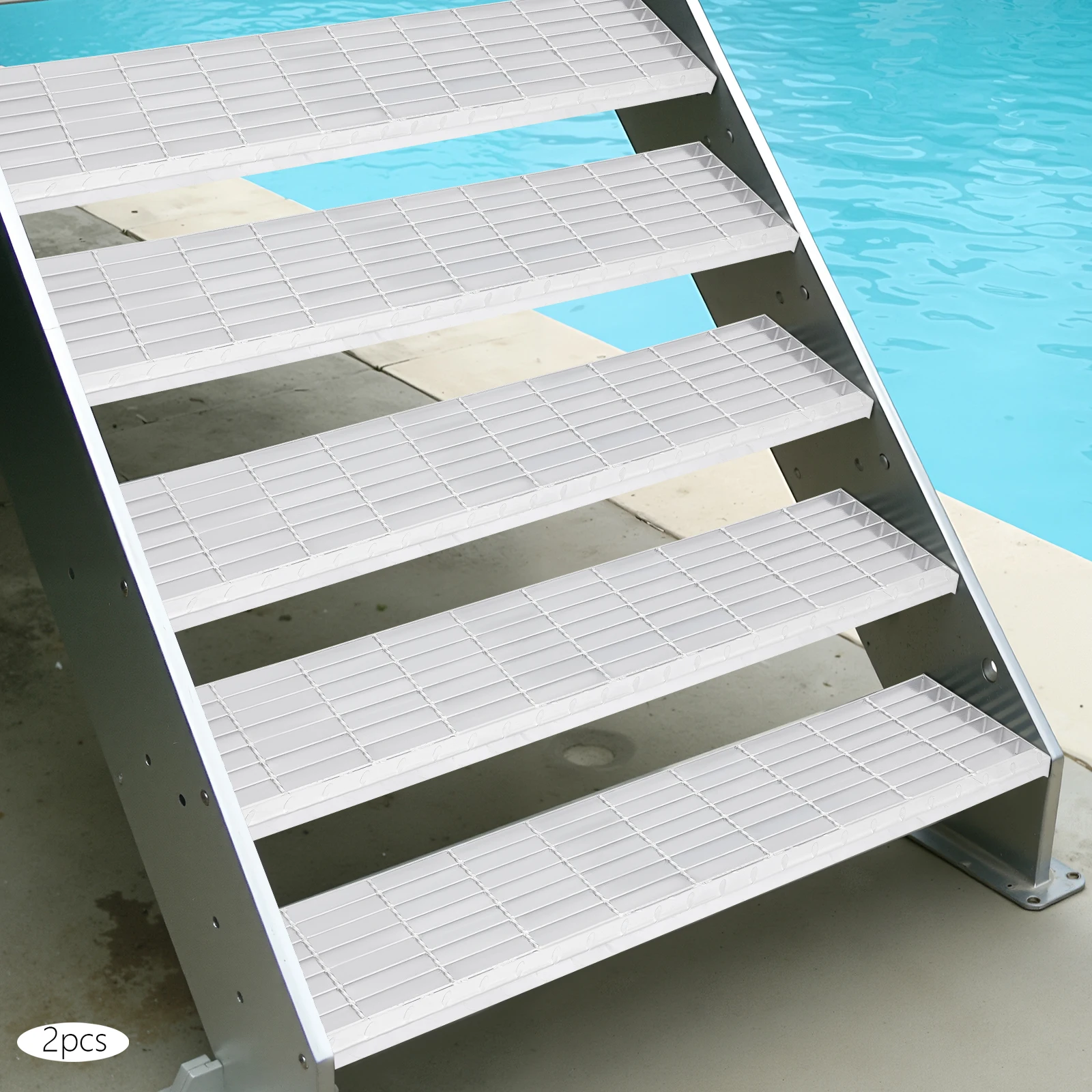

2 шт. металлических решетчатых ступеней для лестниц 100x24 см, грузоподъемность 1,4-2 т, противоскользящие, для парков развлечений, химических предприятий