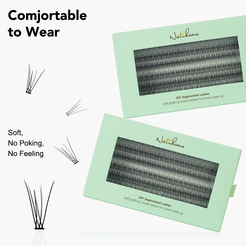 Natuhana cílios a/m extensão de cílios em forma de cauda de peixe 10d/12d volume pré-fabricado falso 3d vison maquiagem individual de cauda de andorinha