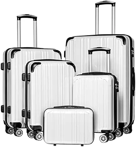 

Lage Sets, 5 Piece Durable Suitcase, Lightweight Carry on Lage with PC+ABS Hardshell, Dual Spinner Wheels, TSA Lock and