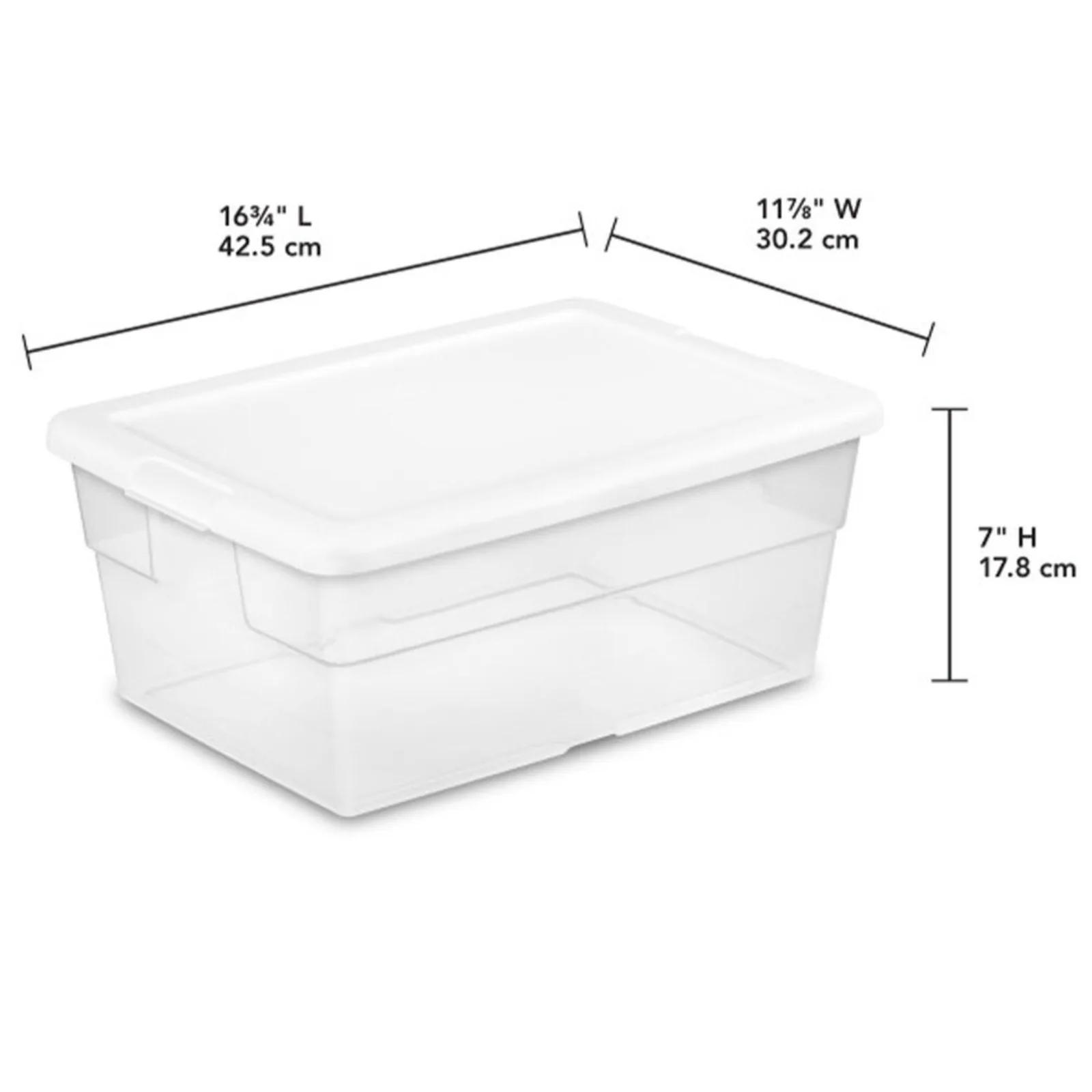 16 Quart Stacking Storage Box Container Tub with Lid, Clear (12 Pack) United States