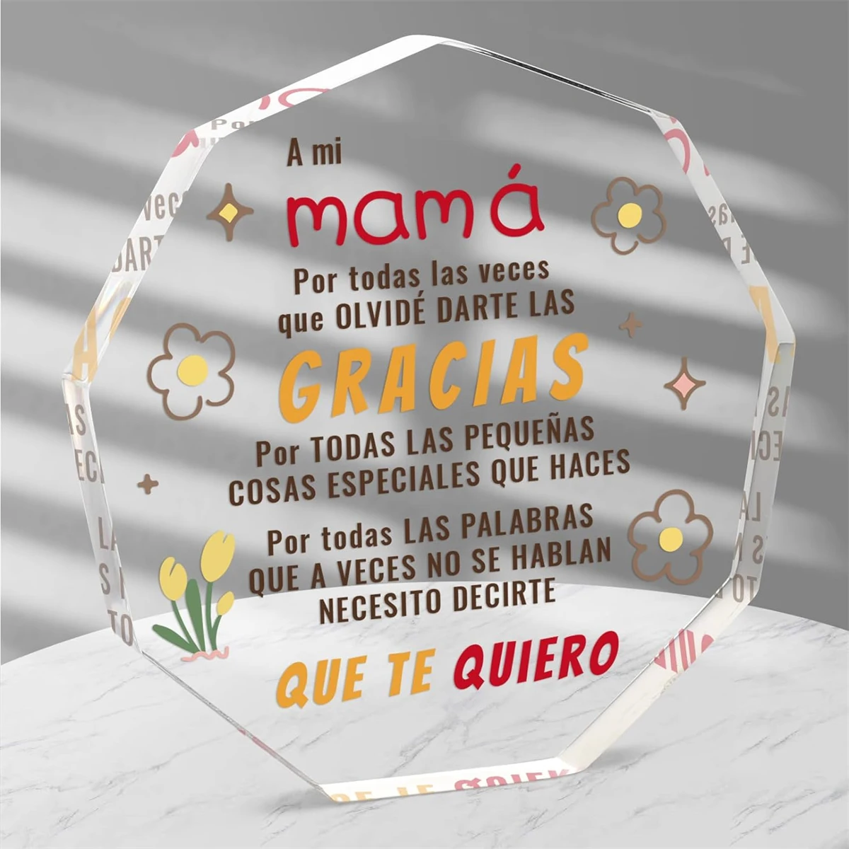 Spanische Geschenke für Mama von der Tochter, Acryl-Plakette mit personalisierter Botschaft, Muttertags-Dekoration