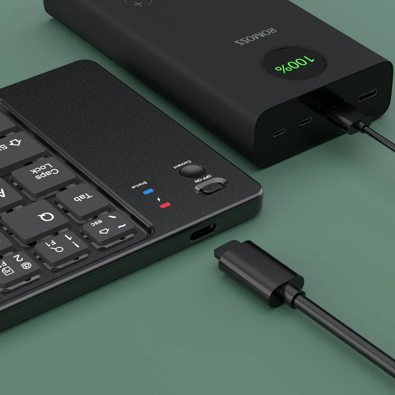 لوحة مفاتيح Xiaomi Mini اللاسلكية القابلة للطي بتقنية البلوتوث، قابلة لإعادة الشحن، خفيفة، كتم الصوت، توافق متعدد الأنظمة، لوحة مفاتيح طويلة التحمل