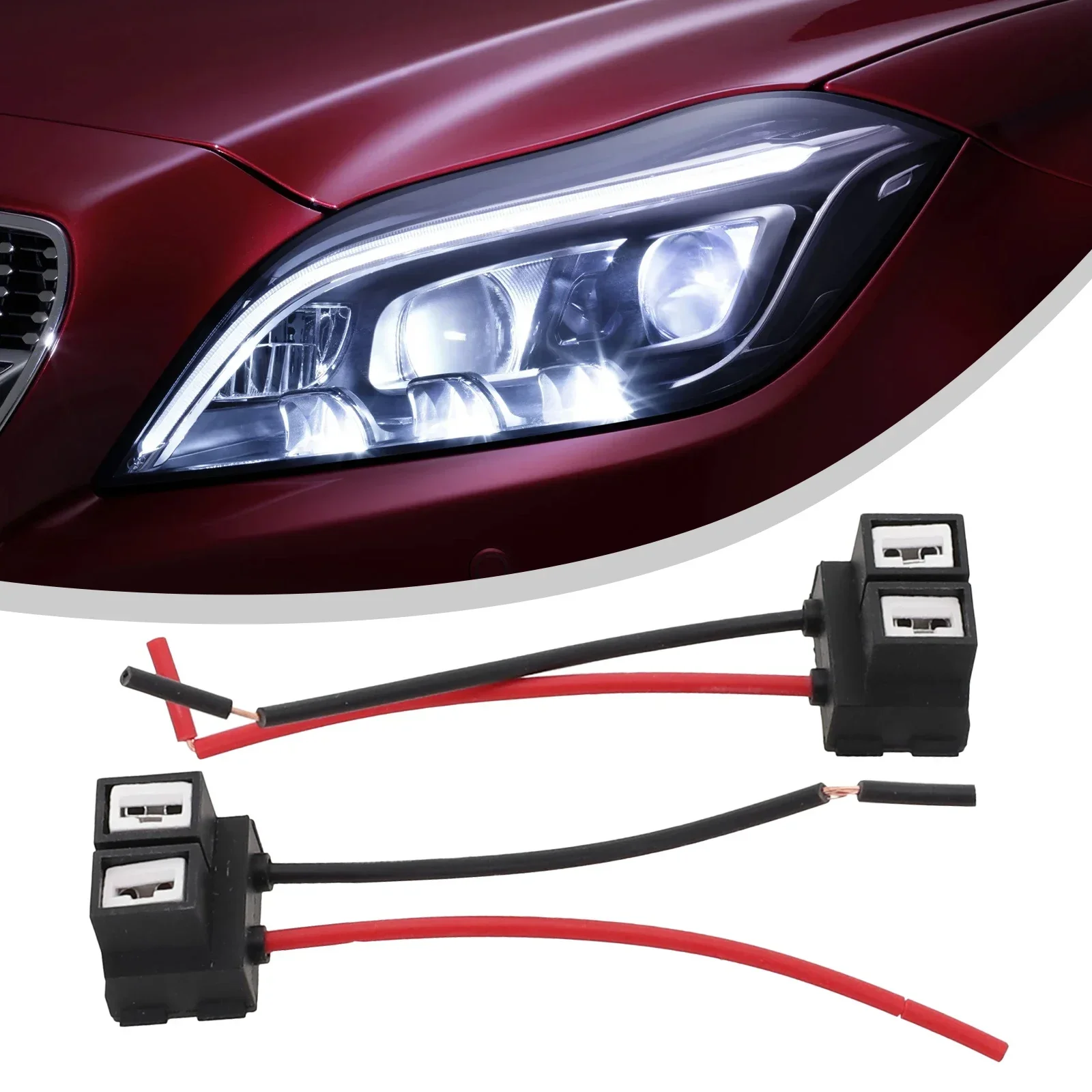 Automotive H7 Lamp Holder Bracket Wire Cable Car Connector Harness Headlight Non Deformation Quick Installation