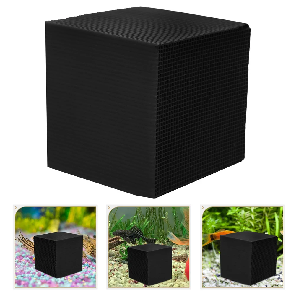 

2Pcs Water Purification Cube Activated Carbon Filter Media for Aquarium Fish Tank Filtering Reusable Compact Filter Cubes