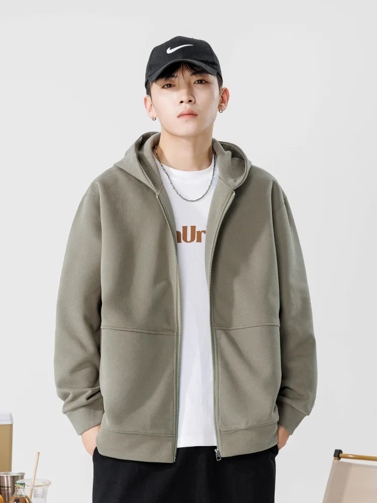 

GIOIOMen's Sweater，High-Quality Hooded Zip-Up Cardigan for Spring and Autumn, Sports Casual Jacket