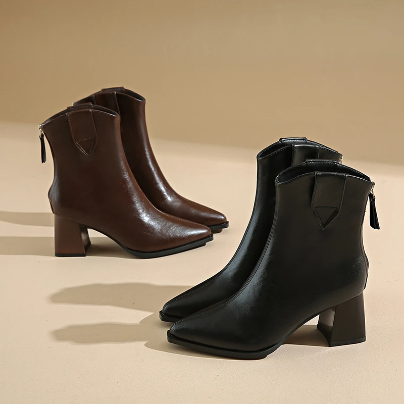 Shoes Spring Autumn Winter 2025 New Women's Boots High Heels Pointed Boots Short Boots
