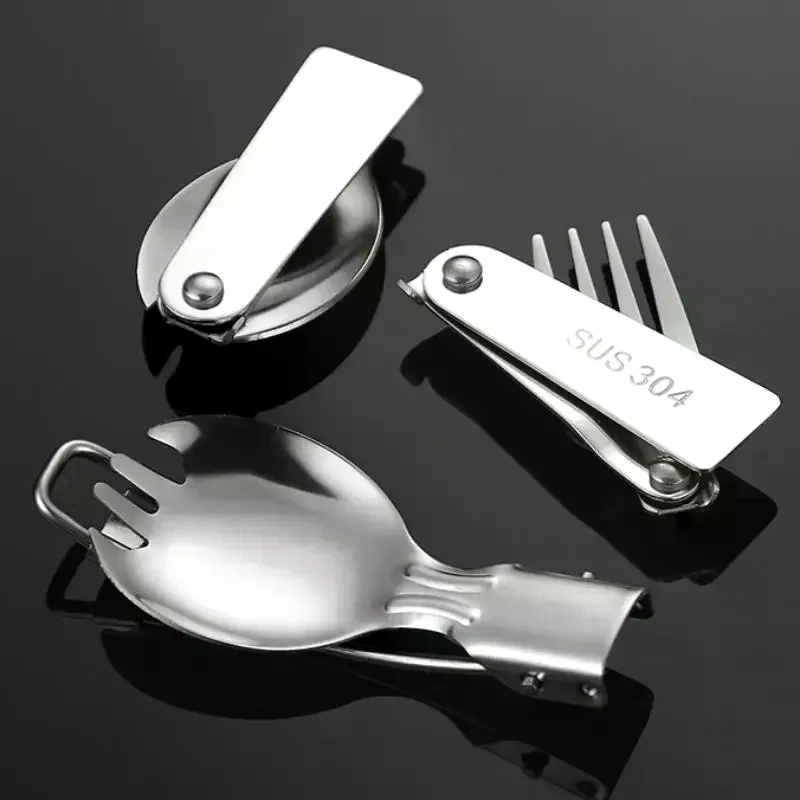 

Складная ложка из нержавеющей стали 304, портативная складная ложка, вилка, нож, складная ложка для путешествий, походная посуда для пикника