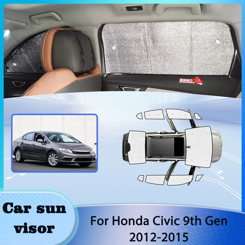 Auto Sunshade For Honda Civic 9th gen 2012 2013 2014 2015 Car Visor Anti-UV Sun Window Visors Covers protection Car Accessories