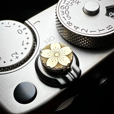 Vintage brass hot boots cover cherry blossom shutter button for canon nikon Fujifilm sony leica mirrorless Camera accessories