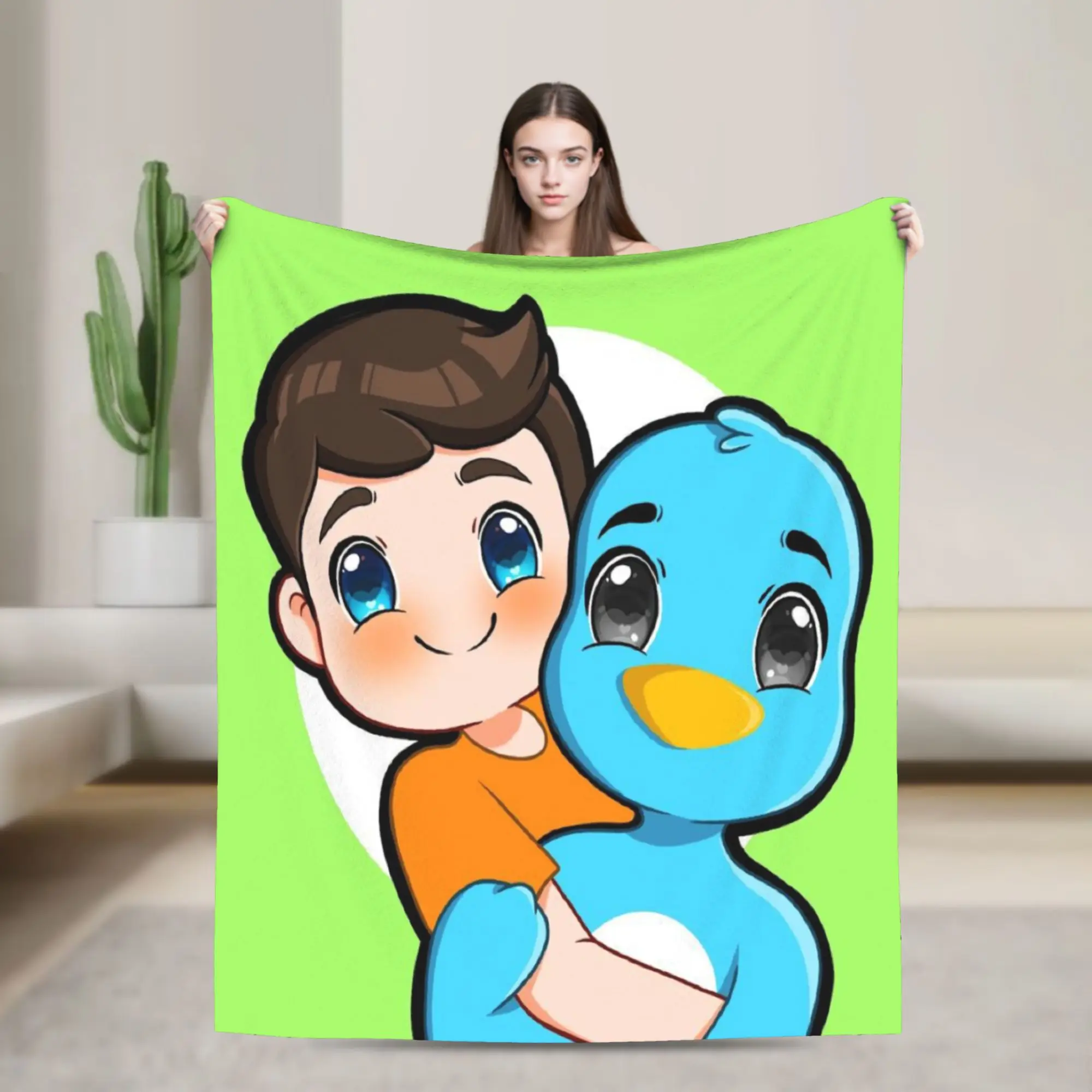 Comfortable milo and chip Blanket Merch Sofa Decorative  Blanket Throw Super Warm Flannel for Office