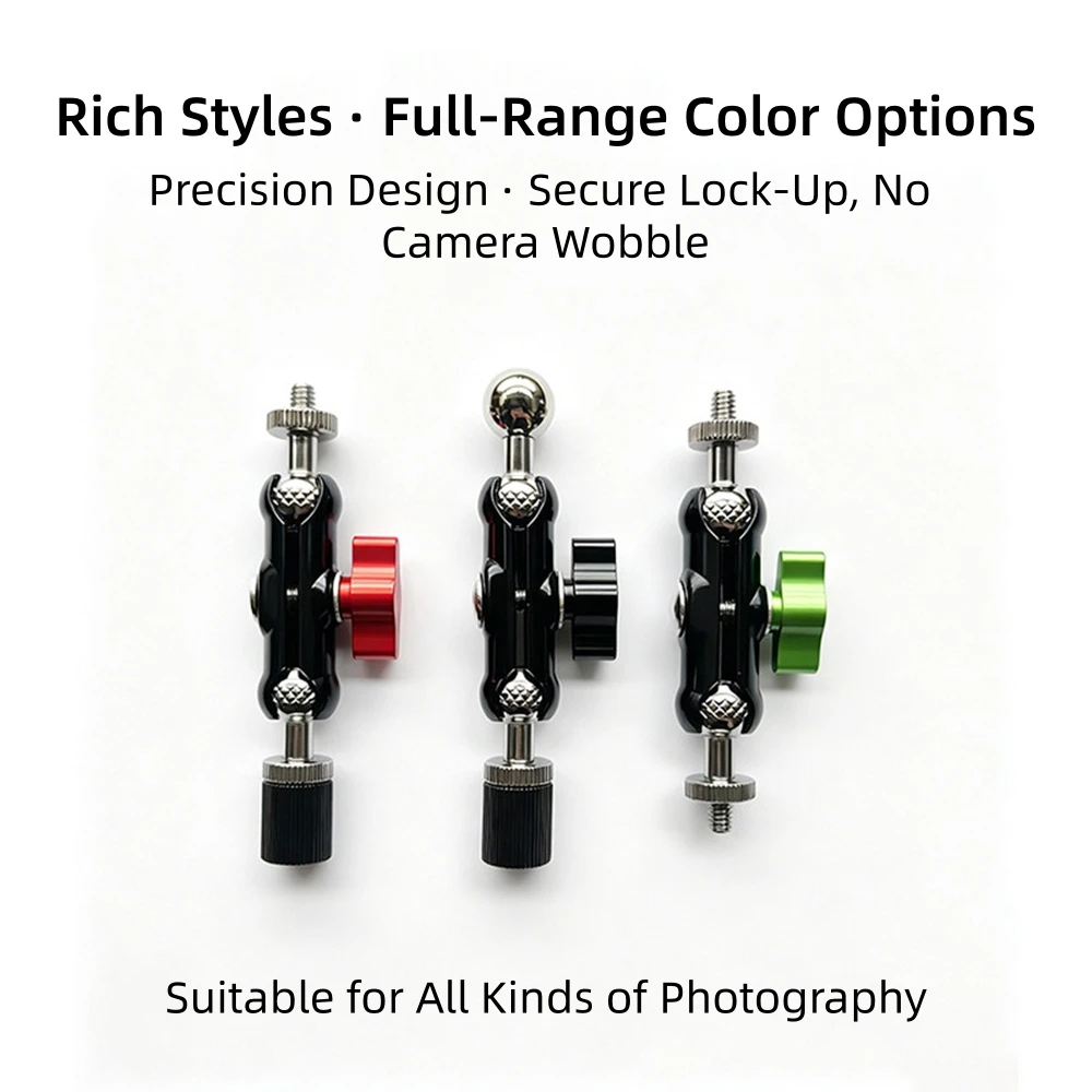 360° Rotatable Magic Arm Bracket 1/4 Screw Converter 17mm Ball Head Swivel Joint for Tripod Phone Holder Camera Fill Light GoPro view 5