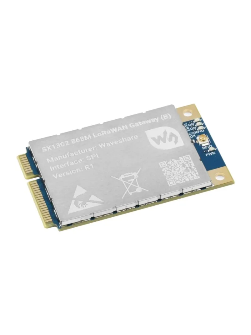

Модуль/плата Waveshare SX1303 868M 915M LoRaWAN Gateway для Raspberry Pi, стандартный разъем Mini-PCIe, передача данных на большие расстояния