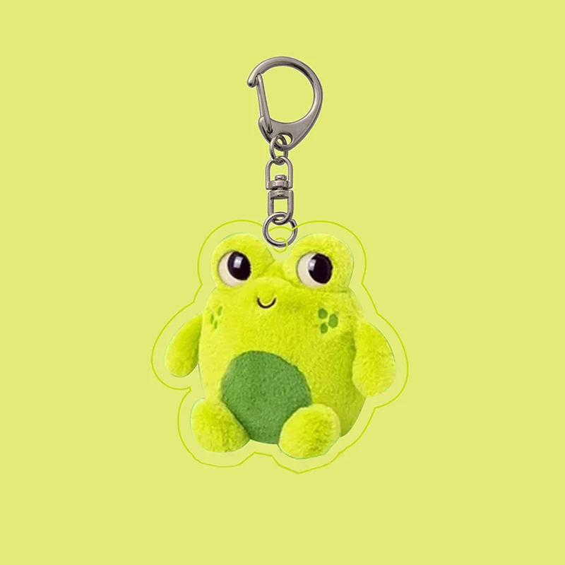 Single Frog Acrylic Keychain Frog Cute Cartoon Frog Keychain Car Key Animal Pendant Keychain Women's Souvenir Handbag Keychain