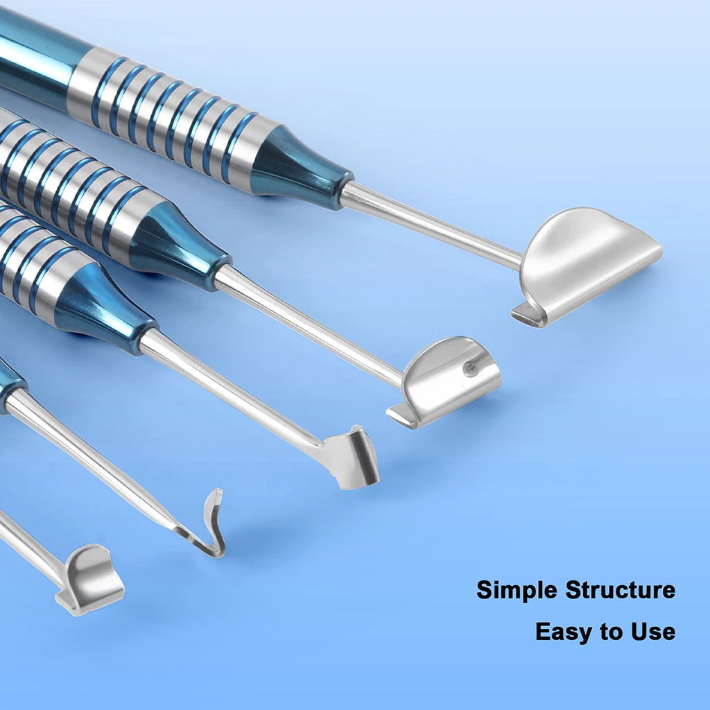 5-teiliges Set AZDENT Dental Periosteal Elevator Separator für Weichgewebe-Implantat-Kit, chirurgische Lingualflap-Werkzeuge aus Edelstahl – Detail 4