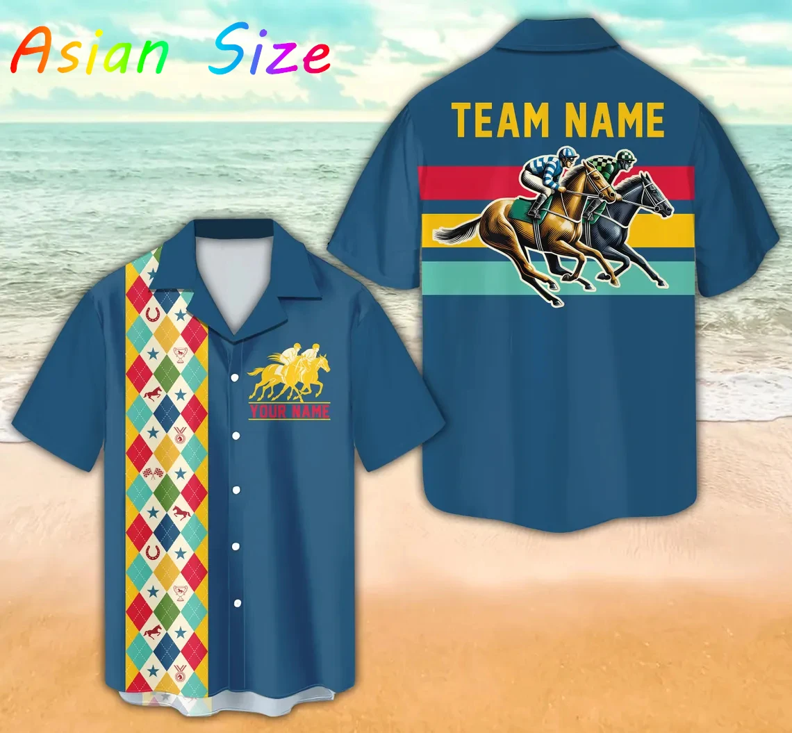 

Мужская рубашка с коротким рукавом в стиле вестерн-ковбой, с возможностью индивидуального нанесения имени и названия команды, модная повседневная блузка из полиэстера с воротником-стойкой