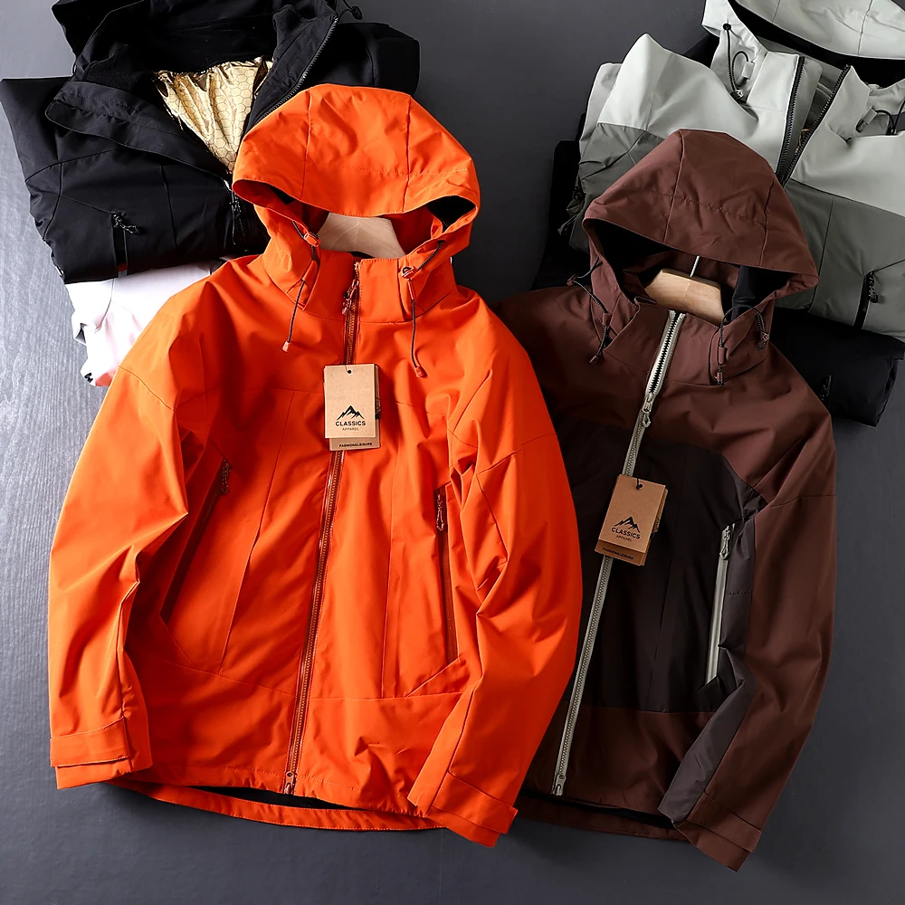 

Outdoor Climbing Jaet aphene Heating Tee-in-One Hooded Windproof Waterproof Men's Autumn Winter Outdoor Jaet Coat