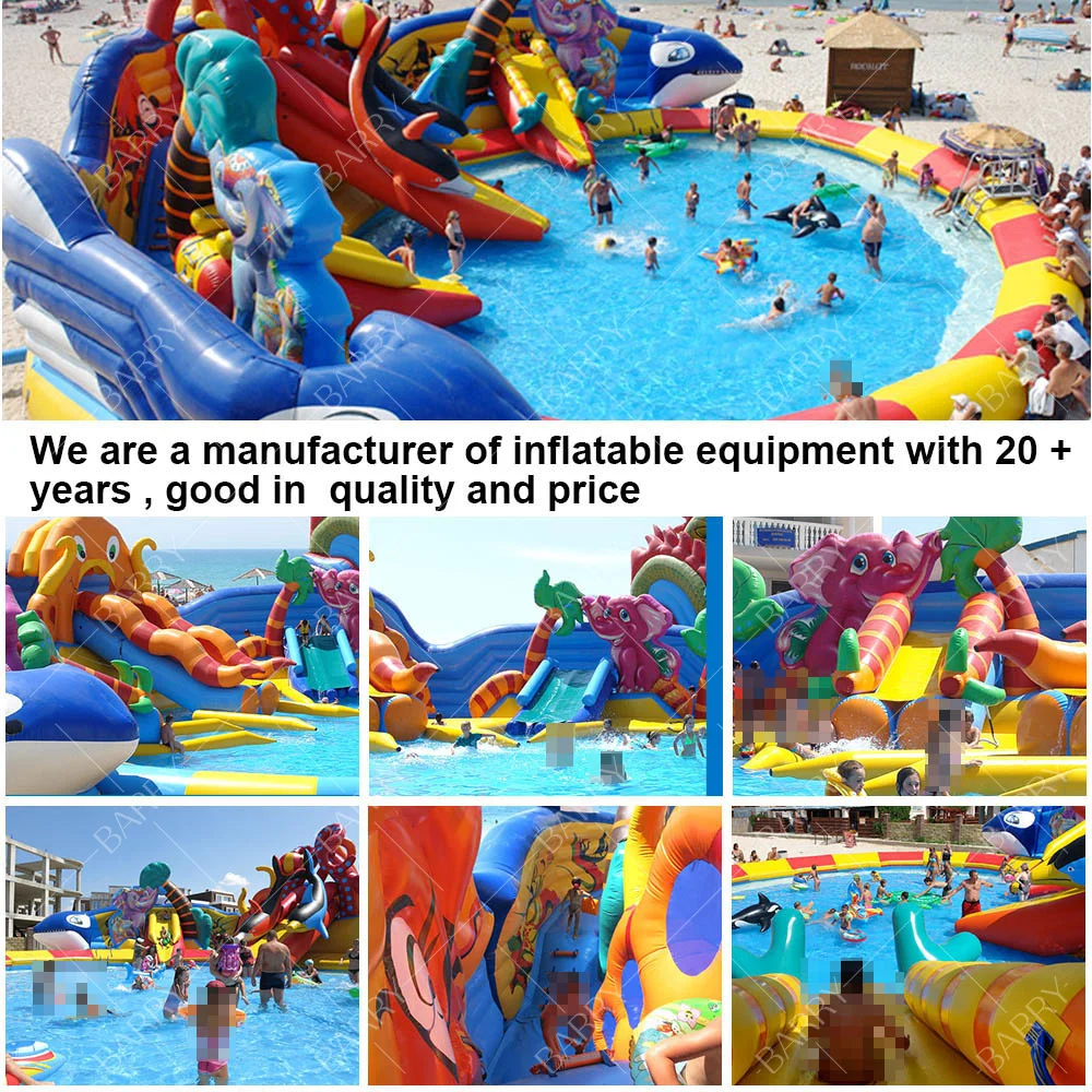 China Manufacturer Inflatable Amusement Park Equipment,  Inflatable Water Park with Pool and Slide