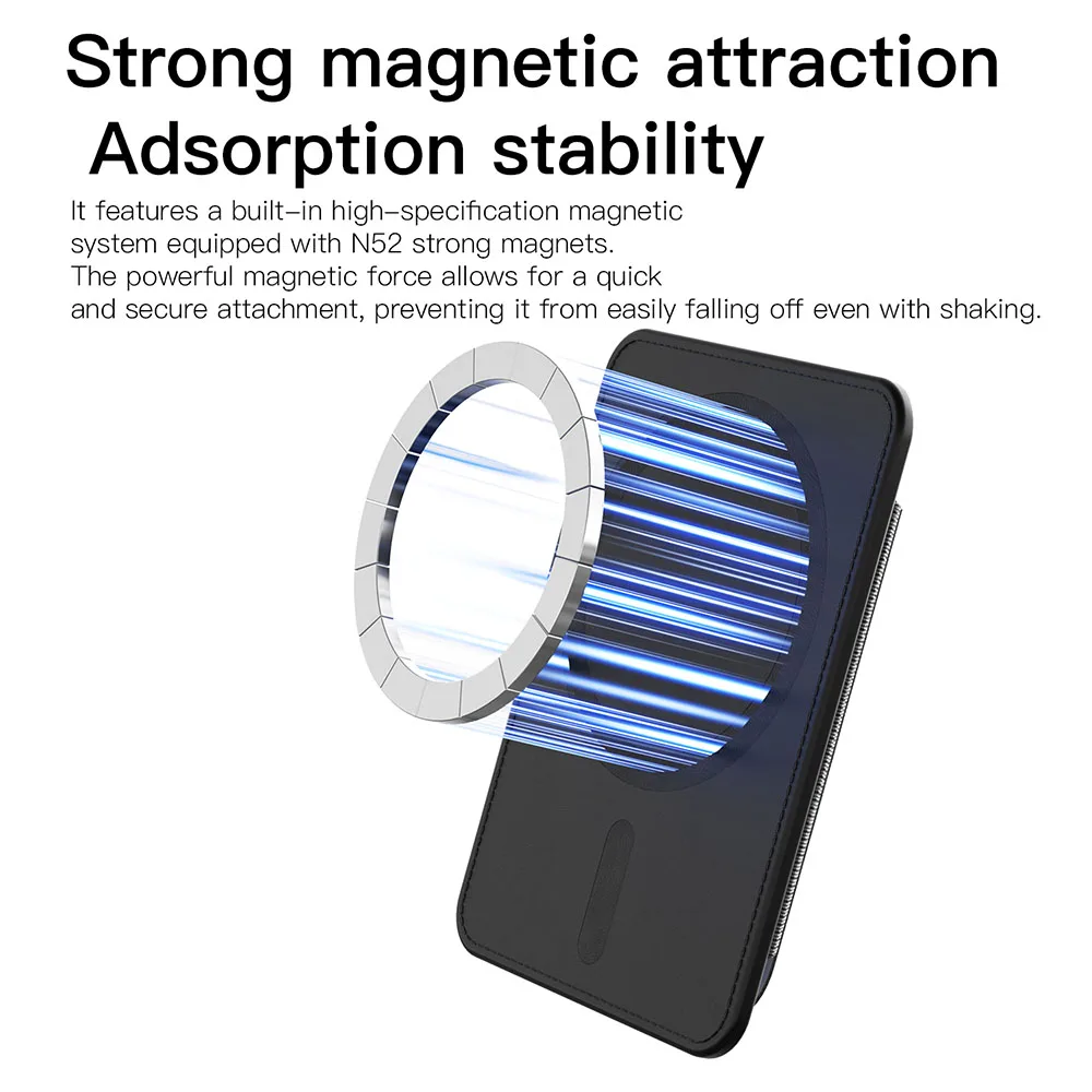 Etui na karty KEYSION z magnesem kompatybilne z MagSafe do iPhone 17 16 15 Pro Max Samsung Huawei, elastyczne etui portfelowe z PU skóry, pokrowiec na telefon — zdjęcie produktu 3