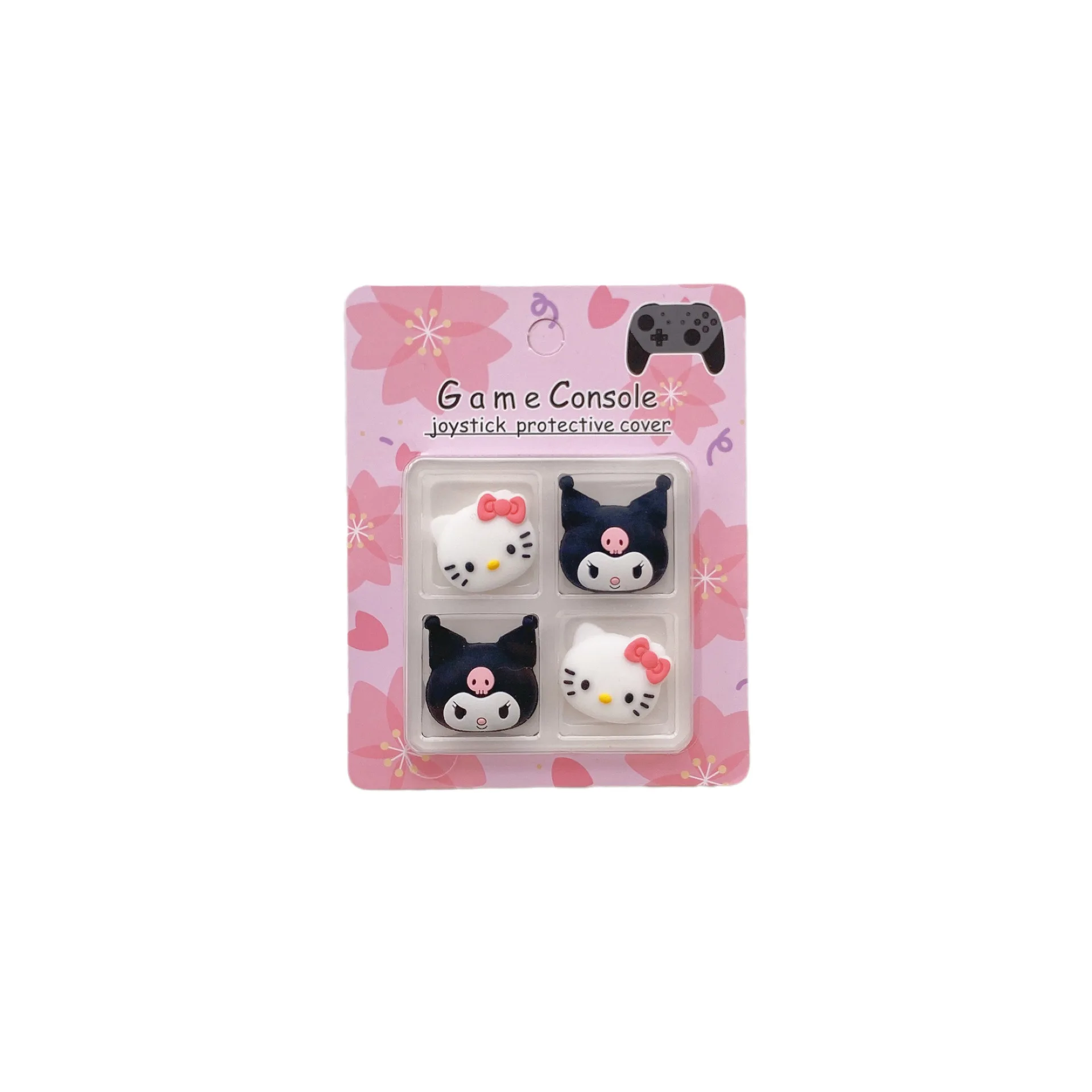 4PCS/Set Hello Kittys Cute Silicone Joycon Thumb Stick Grip Cap Joystick Cover Switch PS4/5 Joy-con Controller Thumbstick Case