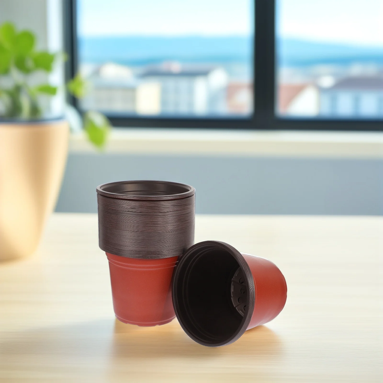 

50Pcs Planting Pots Plastic Nursery Containers with Drainage Holes for Succulents Flowers Garden Seedling Pots