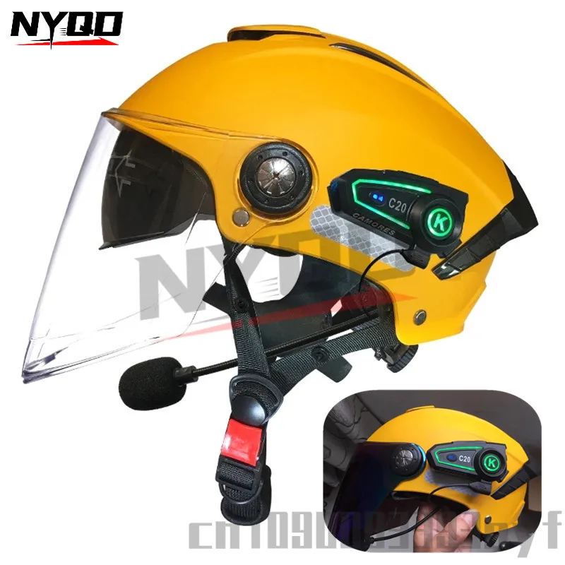 Motorcycle Helmet Summer Sun Protection Half Helmet Unisex Dual Lens Bluetooth Helmet cascos para moto