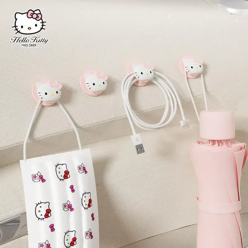 

2pcs Kawaii Hello Kitty Anime Sanrio Car Hook Decoration Cute Cartoon Seat Back Hook Storage Lovely Doll Gifts for Girls