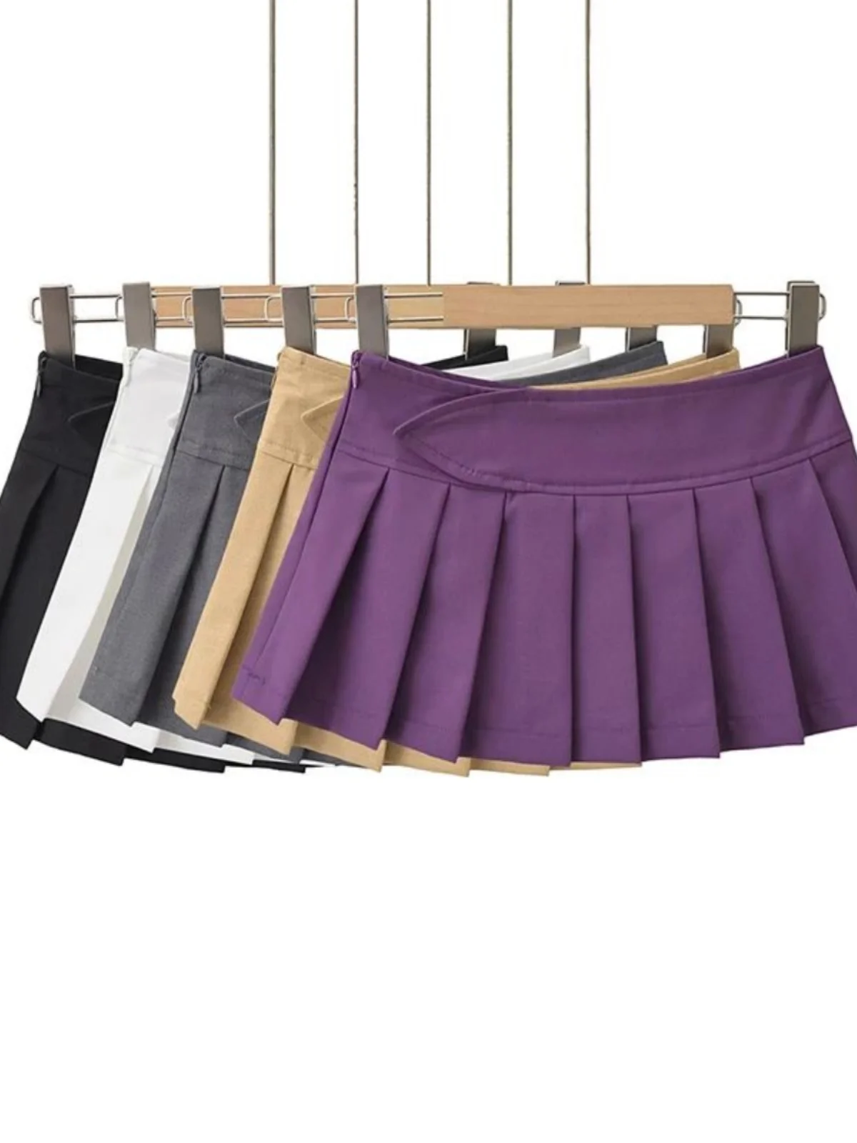Damska spódnica Slim Aline Pleated ort Color High Waist Street Sle A-Line Summer Collection