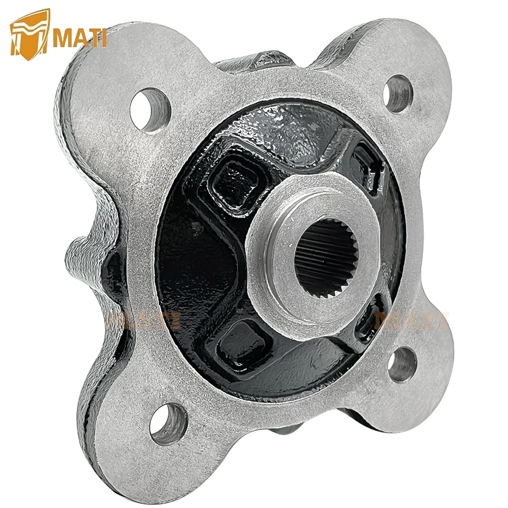 Rear Wheel Hub Machined Black for Polaris Ranger 900 1000 Diesel HST 570-Full-Size Brutus GEM-eM1400 M1400-Gas Pro-XD