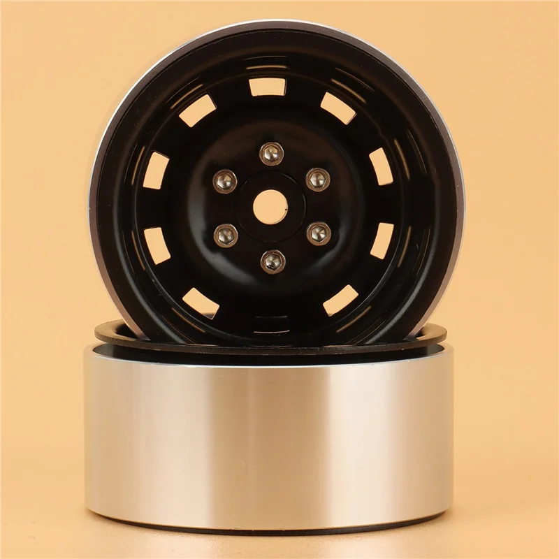 

AC52-4PCS 1.9Inch Metal Beadlock Wheel Hub Rim For 1/10 RC Crawler Car