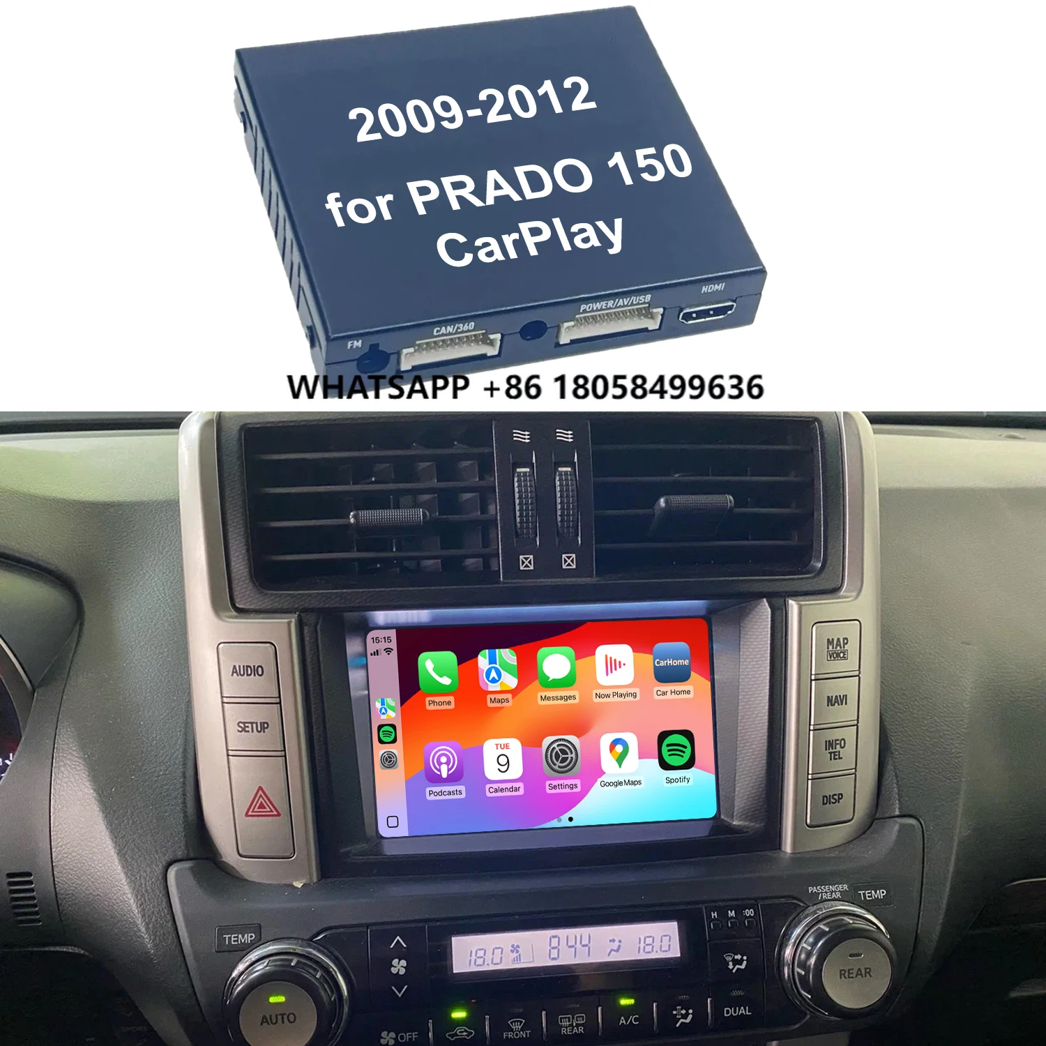 

Prado 150 Auto Electronics Aple Carplay Android Auto Upgrade for Toyta Land Cruiser Prado LC150 FJ150 Car Play Original Screen