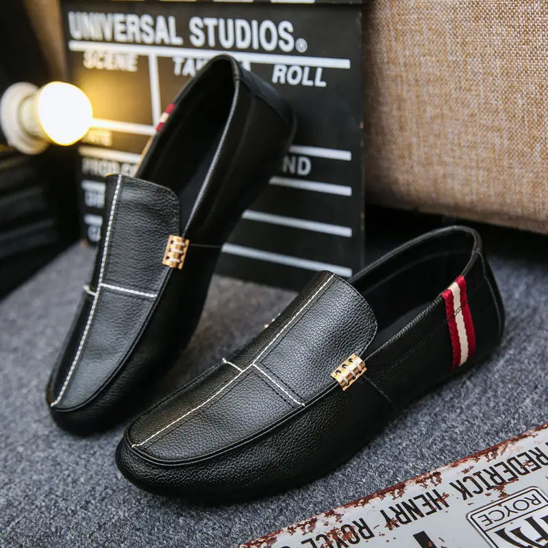 

Men's Loafers Nice Summer New Comfortable Versatile White Casual Shoes Leather Loafers Peas Mężczyźni Na Co Dzień Buty