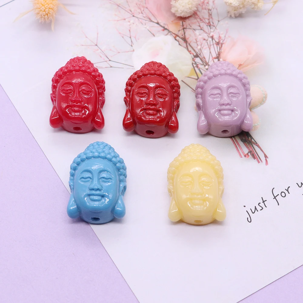 15x23mm Color Carved Buddha Head Coral Beads Exquisite Jewelry Making Necklace Bracelet Artificial Coral Handmade Accessories