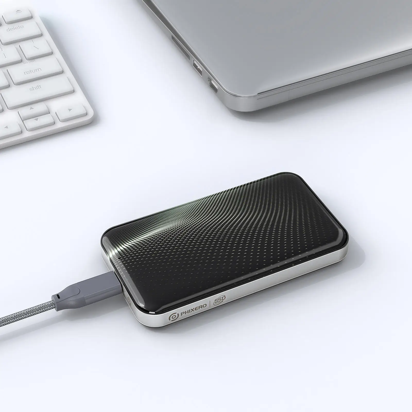 PHIXERO 40Gbps Portable SSD Compatible with Thunderbolt 3 4 USB3.2 USB 3.1 3.0 Type-C USB4.0 Solid State Drive Case view 6