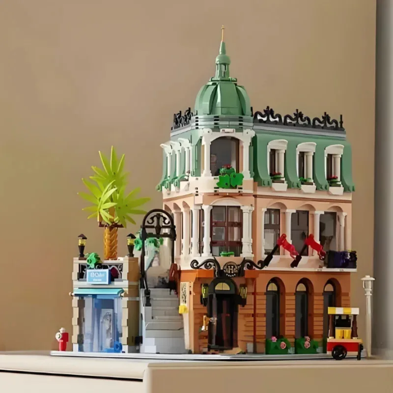 لعبة مينيسو الساخنة الإبداعية مدينة ركن بناء بوتيك فندق Streetscape بنة لعيد الميلاد هدية عيد الميلاد