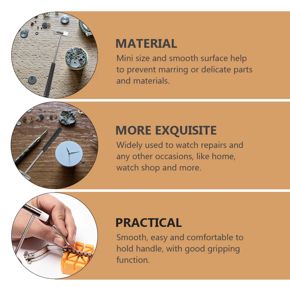 

2pcs Sturdy Mini Smooth Surface Durable Repair Tool For Home Watch Shop Gentle On Easy Grip Handle Watch Repair