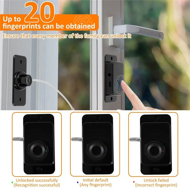 A20F-Fingerprint Fridge Lock, Refrigerator Safety Lock, Intelligent Cabinet Lock For Drawers, Dishwasher, Toilet And Cabinet